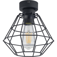 TK Lighting Plafon DIAMOND NEW szer. 20 cm czarny E27