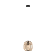 Eglo Lampa wisząca BORDESLEY drewno śr.21cm E27