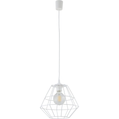TK Lighting Lampa wisząca DIAMOND NEW szer. 30 cm biała E27