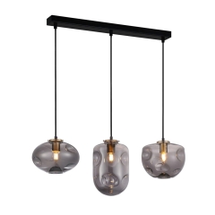 Italux Lampa wisząca HATELLA śr.22cm listwa mosiądz 3xE27