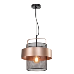 Candellux Lampa wisząca FIBA śr. 30 cm miedziano-czarna 1x40W E27