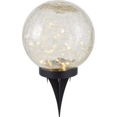 Lampa solarna KULA popękane szkło 30 x LED 15 cm