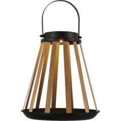 Lampa solarna metal/drewno 1 x LED 40 cm