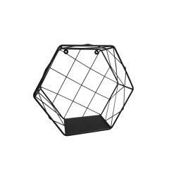 Emergo Półka metalowa hexagon L czarna