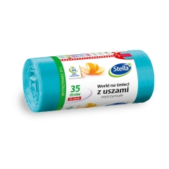 Worki na śmieci z uszami niebieskie 35l