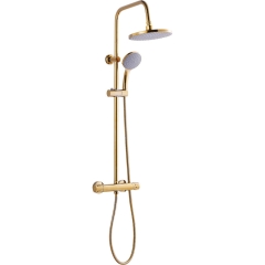 Zestaw prysznicowy Noa złoty bateria z termostatem 50x27x100cm