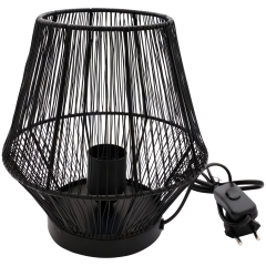 Lampa stołowa 19x21 cm ażurowa loft czarna
