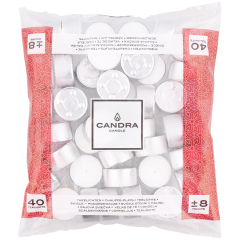 Świeczki tealight Candra 40 sztuk podgrzewacze