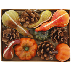 Dekoracja jesienna Miks szyszki pomarańczowa