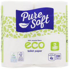 Ekologiczny papier toaletowy Pure Soft 4 rolki