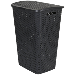 Rattanowy kosz na pranie 55 l pleciony czarny