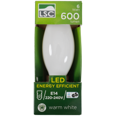 Żarówka świecowa LED typu soft-tone LSC 6 watów 600 lumenów