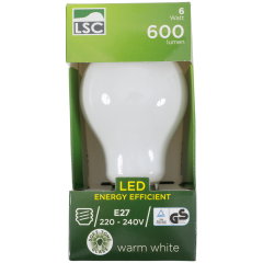 Żarówka LED typu soft-tone LSC 6 watów 600 lumenów