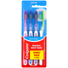 Szczoteczki do zębów Colgate Extra Clean, 4 sztuki średnie