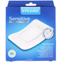 Duże plastry First Aid Sensitive, 5 sztuk 8x10 cm