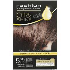 Trwałe farbowanie włosów Fashion Professional Oil & Shine, Czekoladowy brąz 5.79