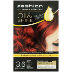 Trwałe farbowanie włosów Fashion Professional Oil & Shine, Mahoń 3.6