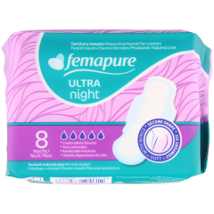 Podpaski Femapure Ultra, 8 sztuk na noc