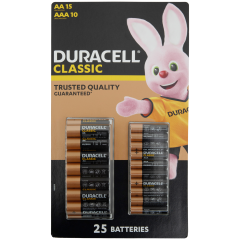 Baterie Duracell AA/AAA, 25 sztuk