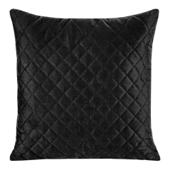 POSZEWKA WELUROWA VELVET PIKOWANA 40X40 CM CZARNA