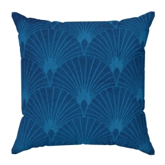 POSZEWKA WACHLARZE WELUR VELVET 40 X 40 GRANATOWA