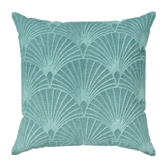 POSZEWKA WACHLARZE WELUR VELVET 40 X 40 TURKUSOWA
