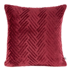 OZDOBNA POSZEWKA W PASY 40X40 CM BORDOWA