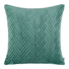 OZDOBNA POSZEWKA W PASY 40X40 CM TURKUSOWA