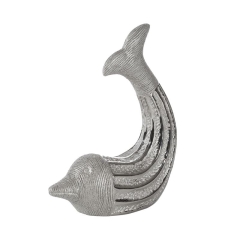 FIGURKA DEKORACYJNA delfin 14X6X17 CM SREBRNY