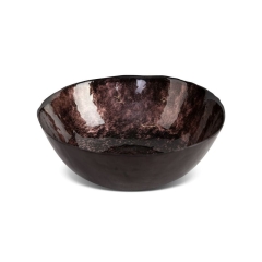 SZKLANA MISA DEKORACYJNA MISKA 16X15X6 CM BRĄZOWA