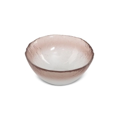 15x15x7 cream decorative art glass bowl