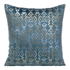 POSZEWKA NADRUK BOHO WELUR VELVET 40X40 NIEBIESKA
