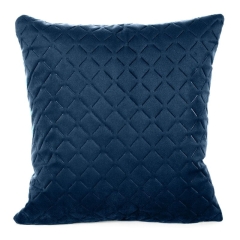 POSZEWKA PIKOWANA WELUR VELVET 40X40 CM GRANATOWA