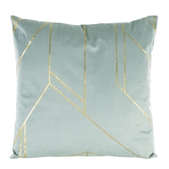 POSZEWKA WELUR VELVET GEOMETRYCZNA 45X45 SREBRNA