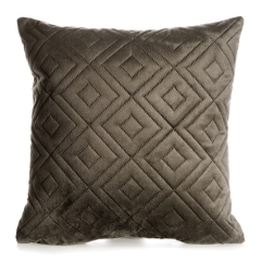 POSZEWKA WELUR VELVET ROMBY 40X40 CM BRĄZOWA