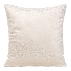 POSZEWKA WELUR VELVET MODNY WZÓR 40 X 40 KREMOWA