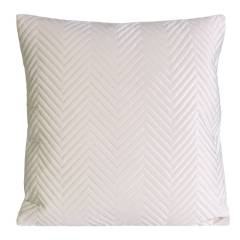PIKOWANA POSZEWKA WELUR VELVET 45X45 CM KREMOWA
