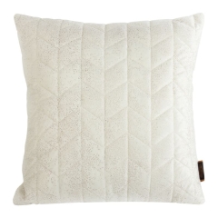 POSZEWKA PIKOWANA WELUR VELVET 45X45 CM KREMOW