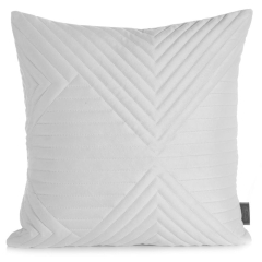 POSZEWKA ROMBY WELUR PIKOWANY 45X45 CM BIAŁA