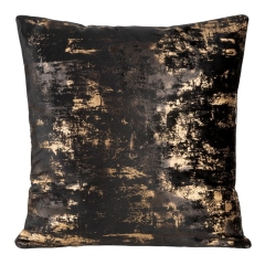 POSZEWKA WELUR VELVET 40X40 CM CZARNA ZŁOTY WZÓR