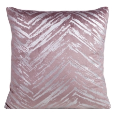 POSZEWKA WELUR VELVET KRESKI 40 X 40 CM PUDROWA