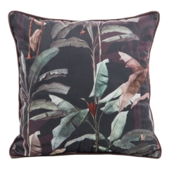 POSZEWKA WELUR VELVET W LIŚCIE 45X45 CM CZARNA