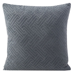 POSZEWKA ŻAKARDOWY WZÓR WELUR VELVET 40X40 SZARA