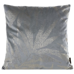 POSZEWKA WELUR VELVET LIŚCIE 45X45 CM SREBRNA