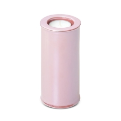 ŚWIECZNIK WYSOKI WALEC OZDOBNY 7X15 CM RÓŻOWY