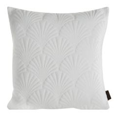 POSZEWKA LIŚCIE PALMY WELUR VELVET 45X45 CM BIAŁA