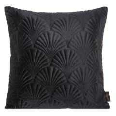POSZEWKA LIŚCIE PALMY WELUR VELVET 45X45 CM CZARNA
