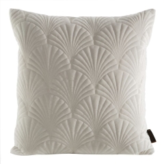 POSZEWKA LIŚCIE PALMY WELUR VELVET 45X45 KREMOWA