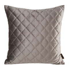 POSZEWKA PIKOWANA WELUR VELVET 45X45 CIEMNOBEŻOWA