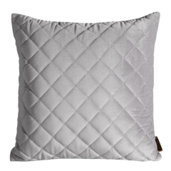 POSZEWKA PIKOWANA WELUR VELVET 45X45 CM SREBRNA